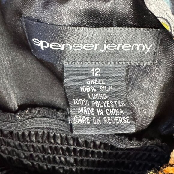 Vintage Y2K Smocked Babydoll Dress Womens 12 Floral Silk Sundress Spenser Jeremy - Picture 4 of 6